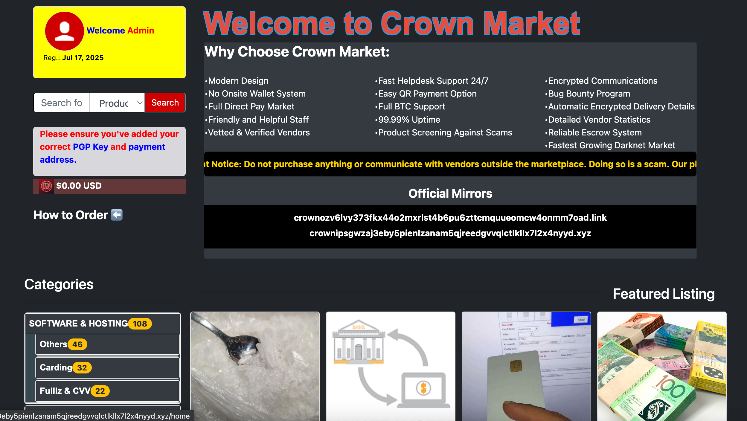 Contact Crown darknet support